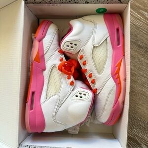 Nike Air Jordan 5 Retro | WHITE•PINKSICLE•SAFETY ORANGE | W 6.5/Y 4.5